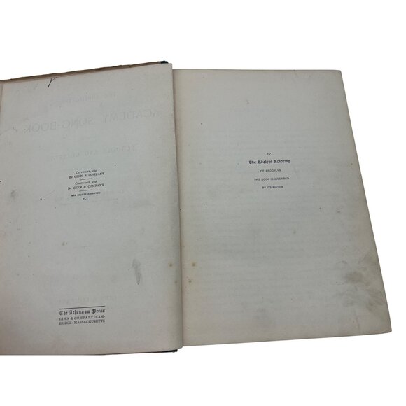 1898 Abridged Academy Song-Book by Charles H. Levermore, Ginn—298pp School Music - Picture 4 of 10